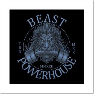 Beast Power House Gym Logo Posters and Art